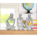 Kit com 3 estatuas pensador, decoração sala luxo