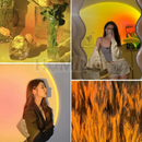 HOMING Luminária Por Do Sol Luz Noturna Projetor Led Sunset 16 cores Ajustável com Remoto USB para FotografiaFesta Casa