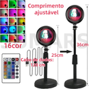 HOMING Luminária Por Do Sol Luz Noturna Projetor Led Sunset 16 cores Ajustável com Remoto USB para FotografiaFesta Casa